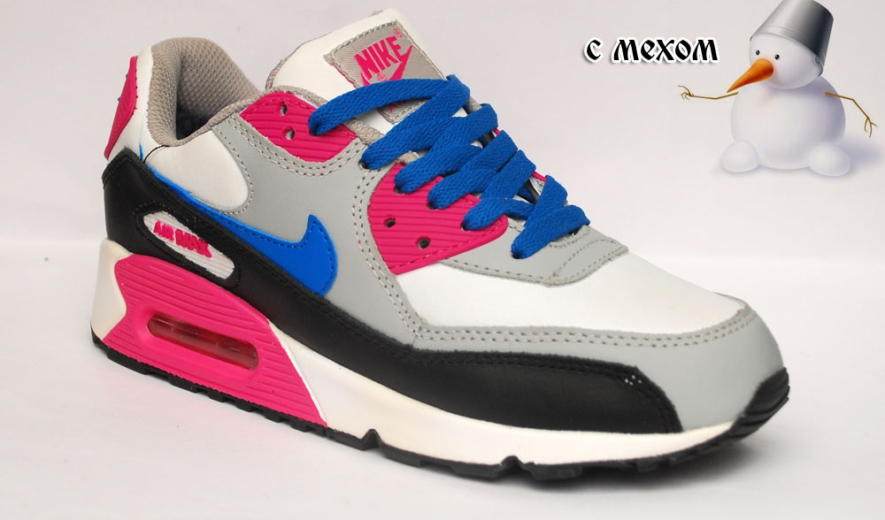 nike air max 90 white/pink/blue woman winter